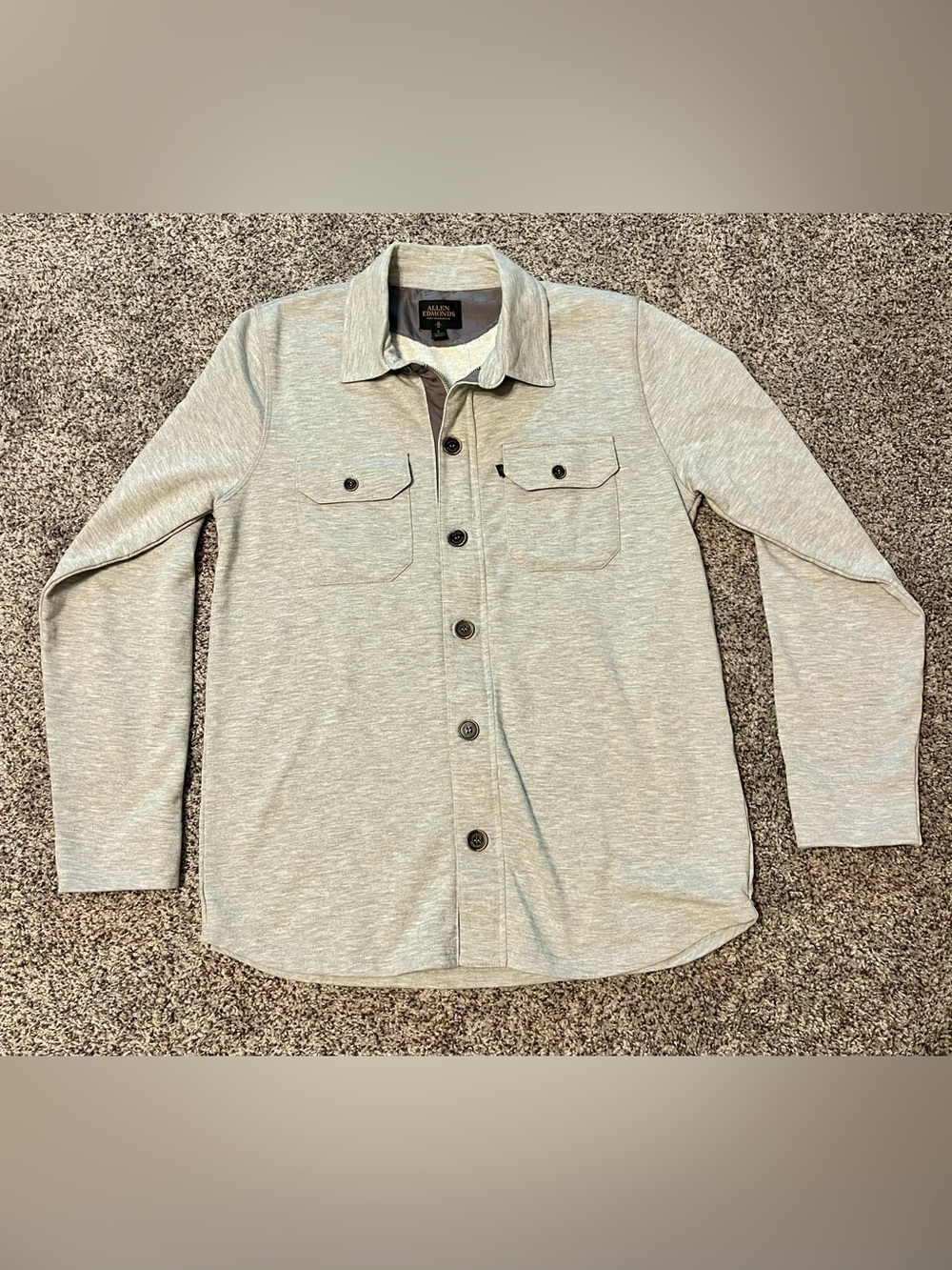 Allen Edmonds Light Heather Gray Button-Front Shirt Jacket